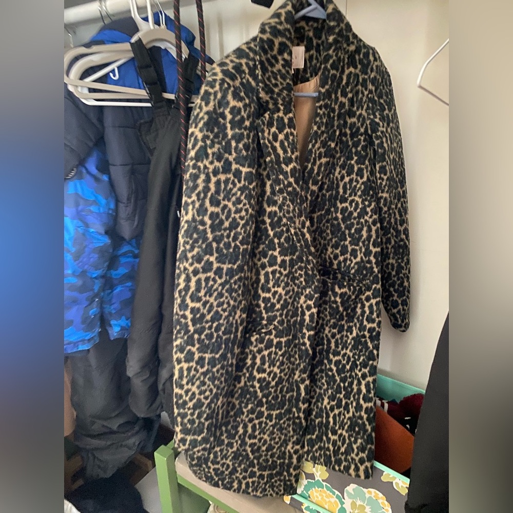 Vila faux leopard print coat